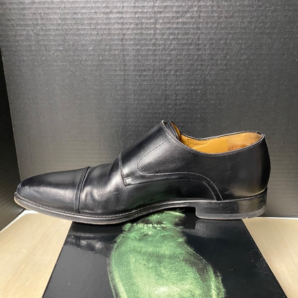 Magnanni Size 9 SILVIO Double Monk Strap Shoes Black Leather With Box - Picture 9 of 14